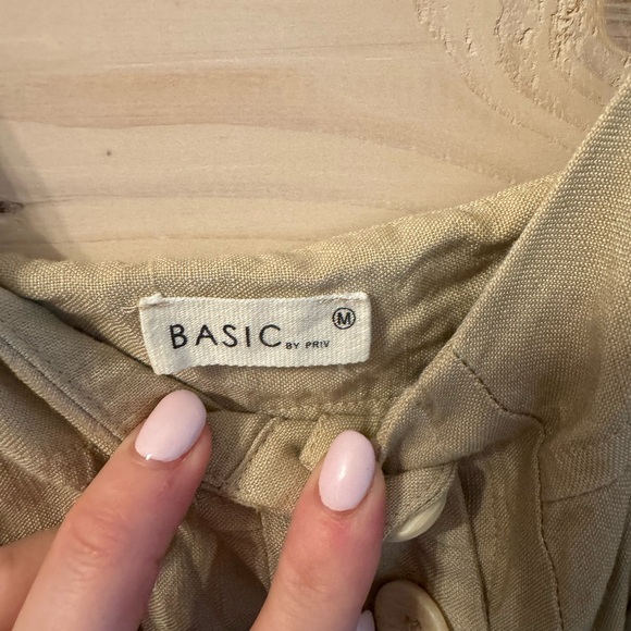 Basic by Priv Khaki Linen Dress - Picture 2 of 3